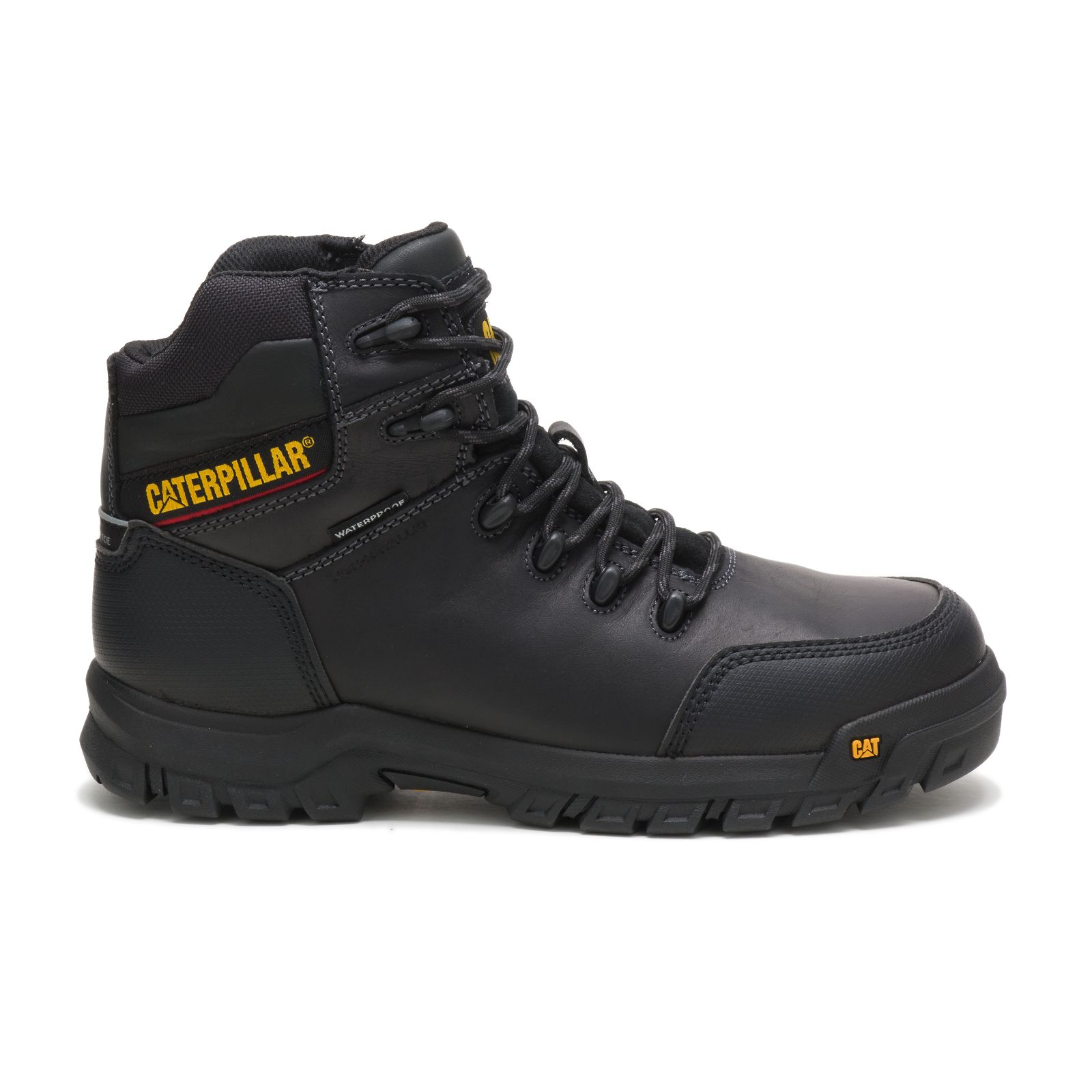 Caterpillar Resorption Waterproof Composite Toe - Mens Work Boots - Black - NZ (351HGPRZV)